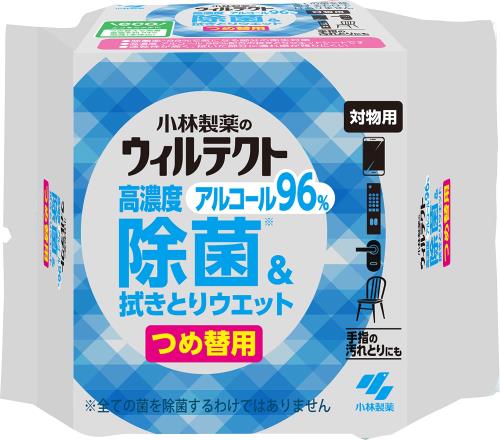 ウィルテクト 高濃度アルコール除菌＆ふき取りウェットシート 99%除菌 アルコール96％配合 詰め替え用 50枚入り 小林製薬