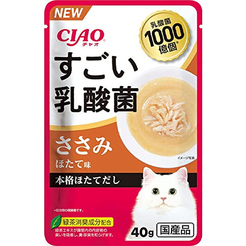 チャオ すごい乳酸菌 パウチ ささみ ほたて味 40g×16コ