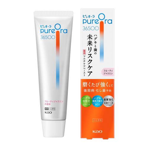 高濃度フッ素配合 ピュオーラ Pure Ora 36500 薬用マルチケアペーストハミガキ フルーティジャスミン 85ｇ歯磨き粉 歯周病 むし歯予防 ハグキケア