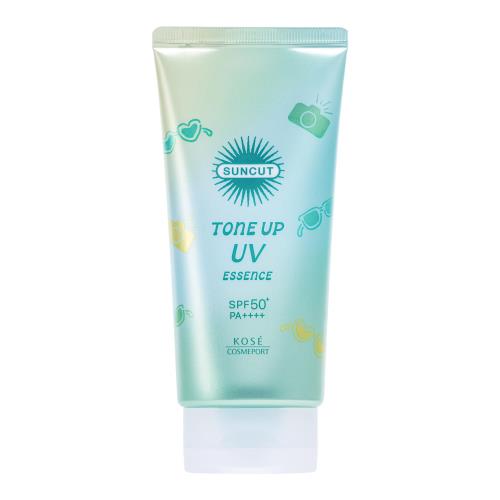 サンカット トーンアップ UV エッセンス SPF50+ PA++++ UV耐水性&starf; ミントグリーン 80g 顔・からだ用 日焼け止め 美容液70%配合 化粧下地 赤みカバー・透明