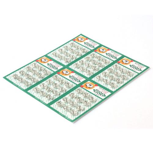 石崎プレス 500番 スナップ 1番 10mm 白(シルバー) 12個×6シート