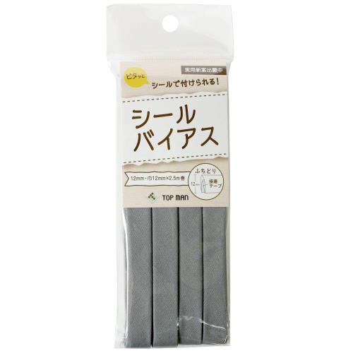 トップマン工業 シールバイアステープ グレー 巾12mm×2.5m巻 TM008-16