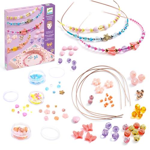 DJECO ジェコ ヘッドバンド プレシャス ヘアバンド 工作キット カチューシャ 手作り ビーズ アクセサリー 7歳 8歳 9歳 10歳 女の子 小学生 プレゼント ギフト おもちゃ 子供 キッズ 