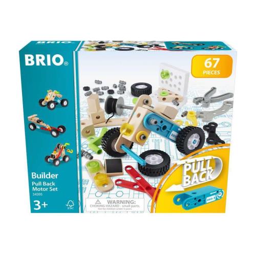 BRIO（ブリオ） ビルダー プルバックモーターセット 34595「全67ピース」対象年齢３歳〜（大工さん 工具遊び おもちゃ 知育玩具 ごっこ遊
