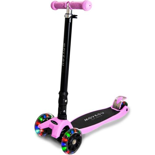 キックスクーター キックボード 子供用 三輪車 ４段階高さ調整 軽量 頑丈 方向変換 安定 光るLEDタイヤ 折りたたみ 方向変換 持ち運び便