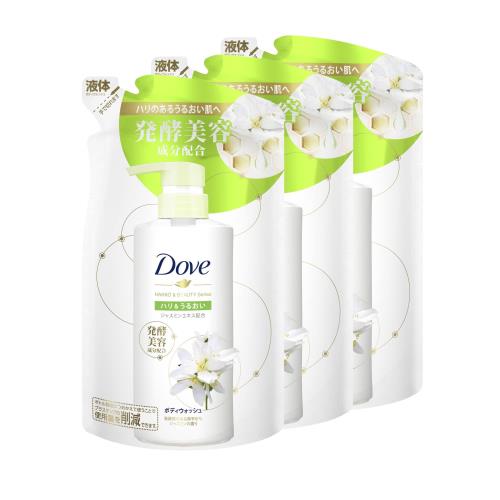 まとめ買い Dove(ダヴ) ボディウォッシュ 発酵ビューティーシリーズ ハリうるおい 詰め替え用 340g×3個 爽やかなジャスミンの香り
